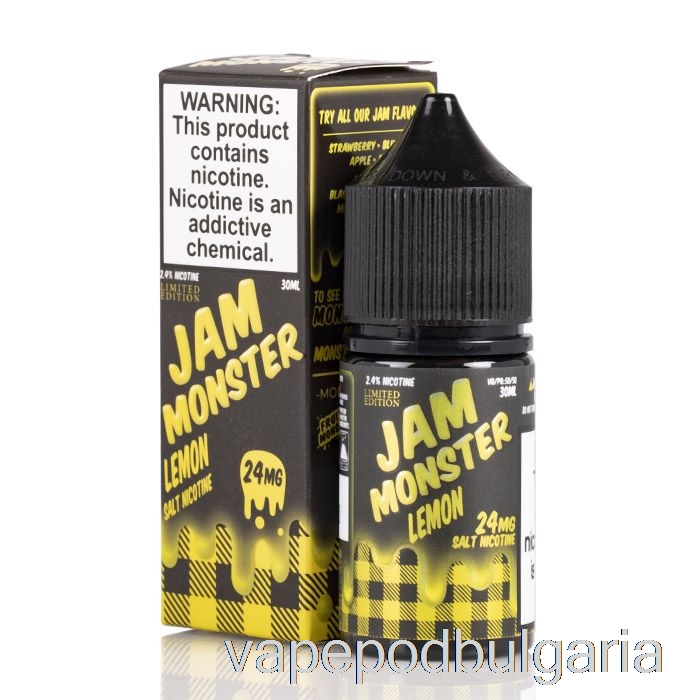 Vape 10000 Дръпки Lemon - Jam Monster Salts - 30ml 48mg